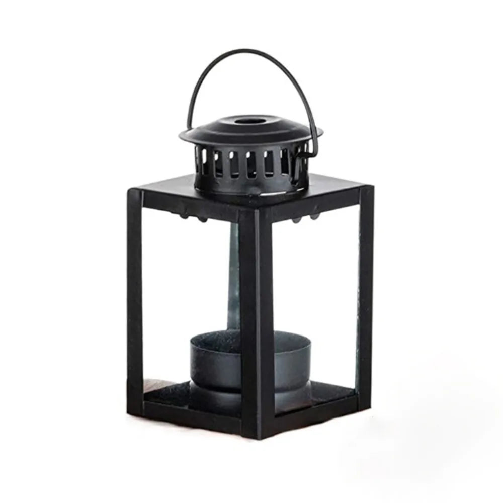 lanterne moderne transparente noire anneaux bougie décoration extérieure portable mariage théière lumière théière porte