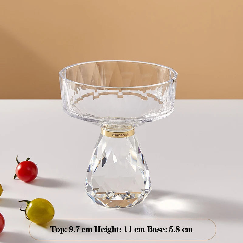 plateau dessert cristal transparent facetté moderne élégant fruits collations luxe