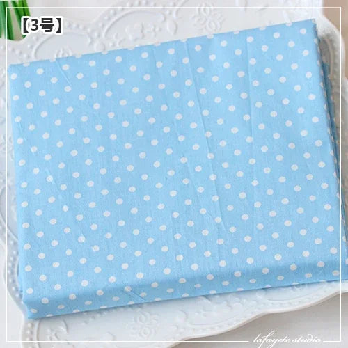 tissu coton bleu clair imprimé points rayures triangles zigzag moderne décontracté biodegradable 160cm