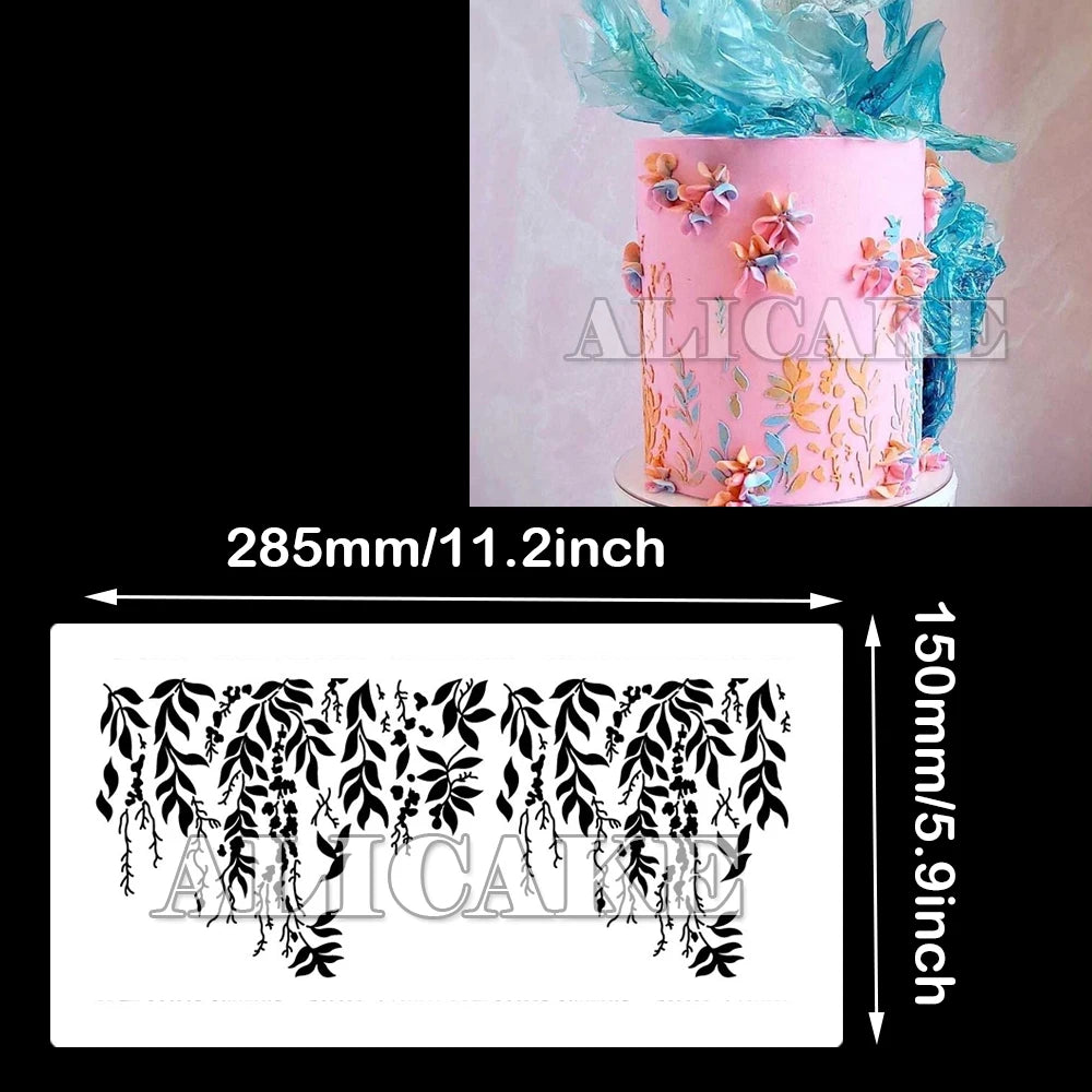 feuille mariage fondant dentelle outil pâtisserie plastique respectueux environnement noir blanc moderne minimaliste