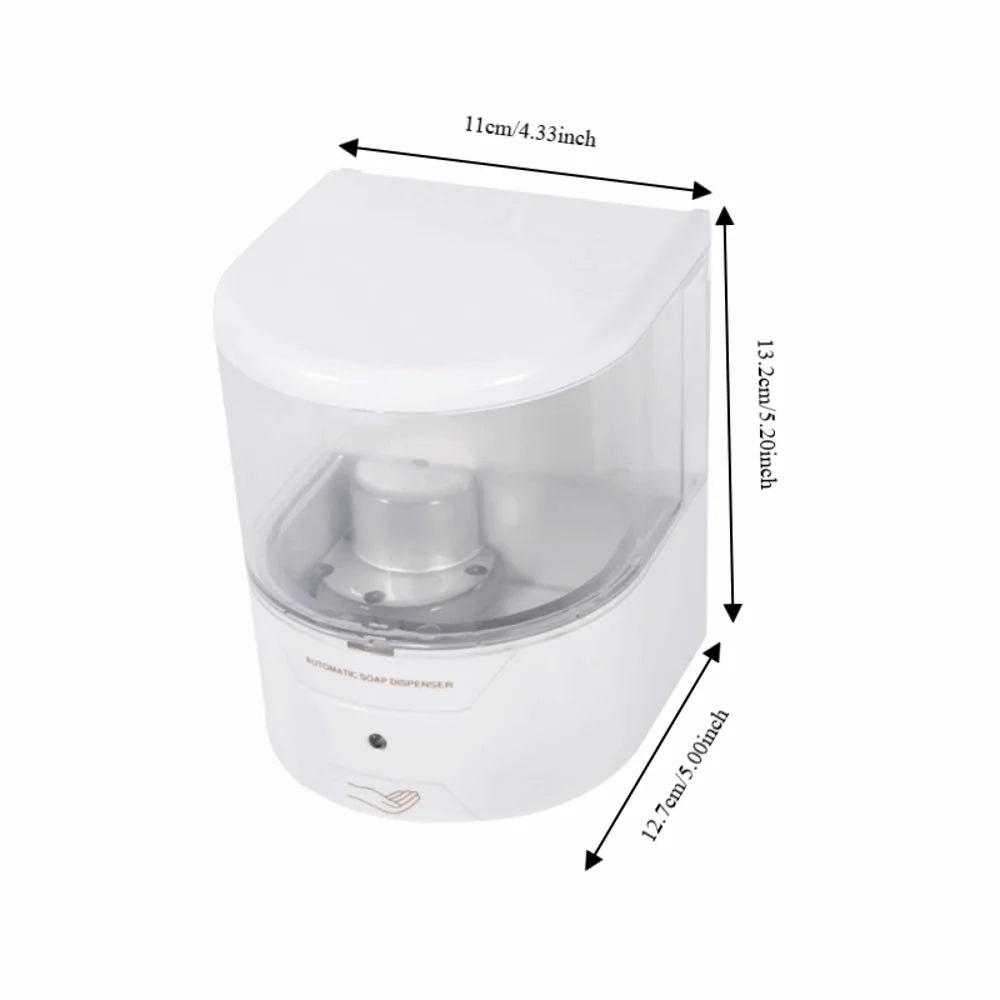 distributeur savon automatique blanc transparent moderne vis fixation 600ml