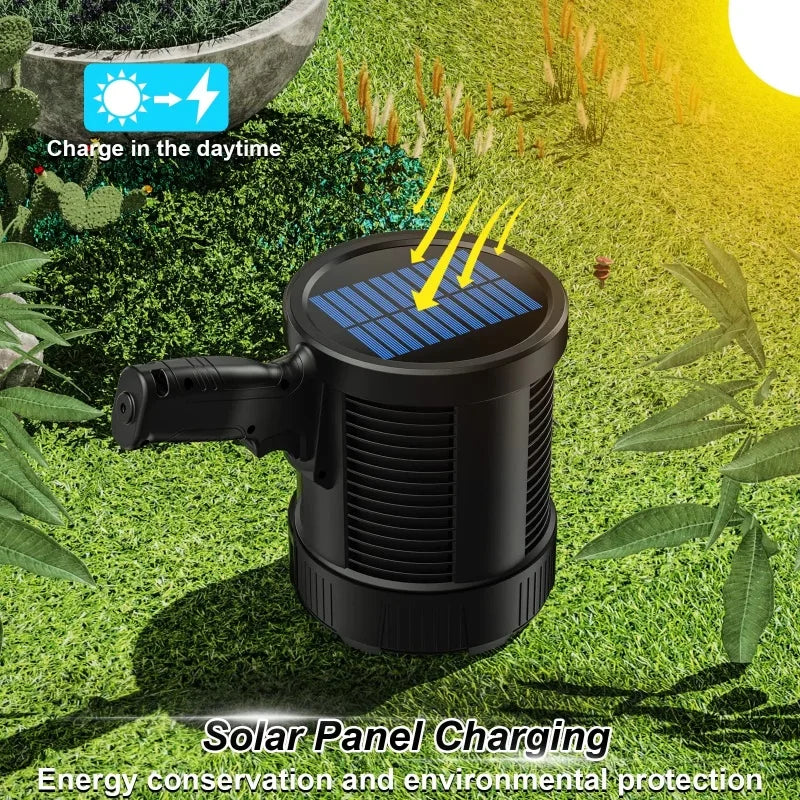 projecteur poche lumineux led rechargeable panneau solaire outdoor camping autodéfense banque alimentation resistant chocs