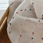 rideau bohème blanc cassé motif points brodés texturé translucide vintage chambre salon