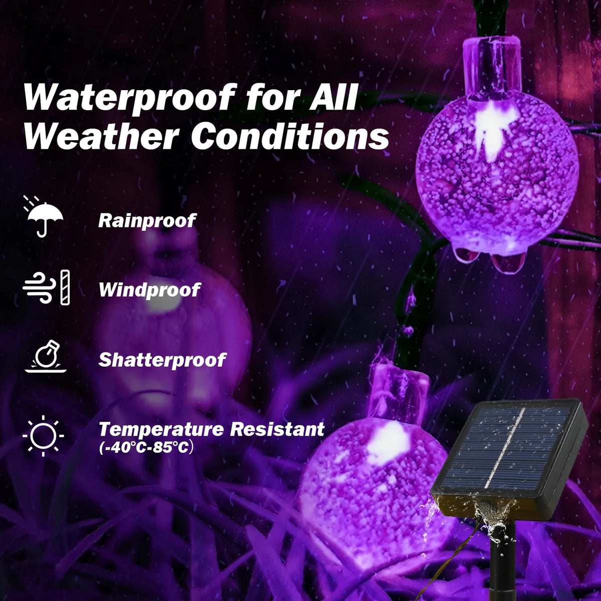guirlande solaire lumineuse translucides modes éclairage moderne clips autoinstallation led