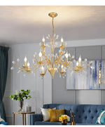lustre led noir branches cristal contemporain élégant suspendu salon chambre