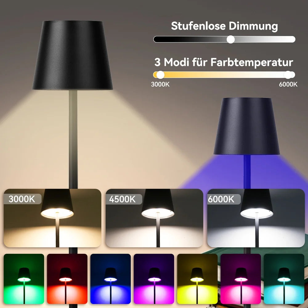 lampe table led rechargeable usb interrupteur tactile noir moderne(touch dimming abs batterie)