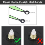 aiguilles montre vert clair noir blanc lisses modernes horloges murales remplacement bricolage quartz