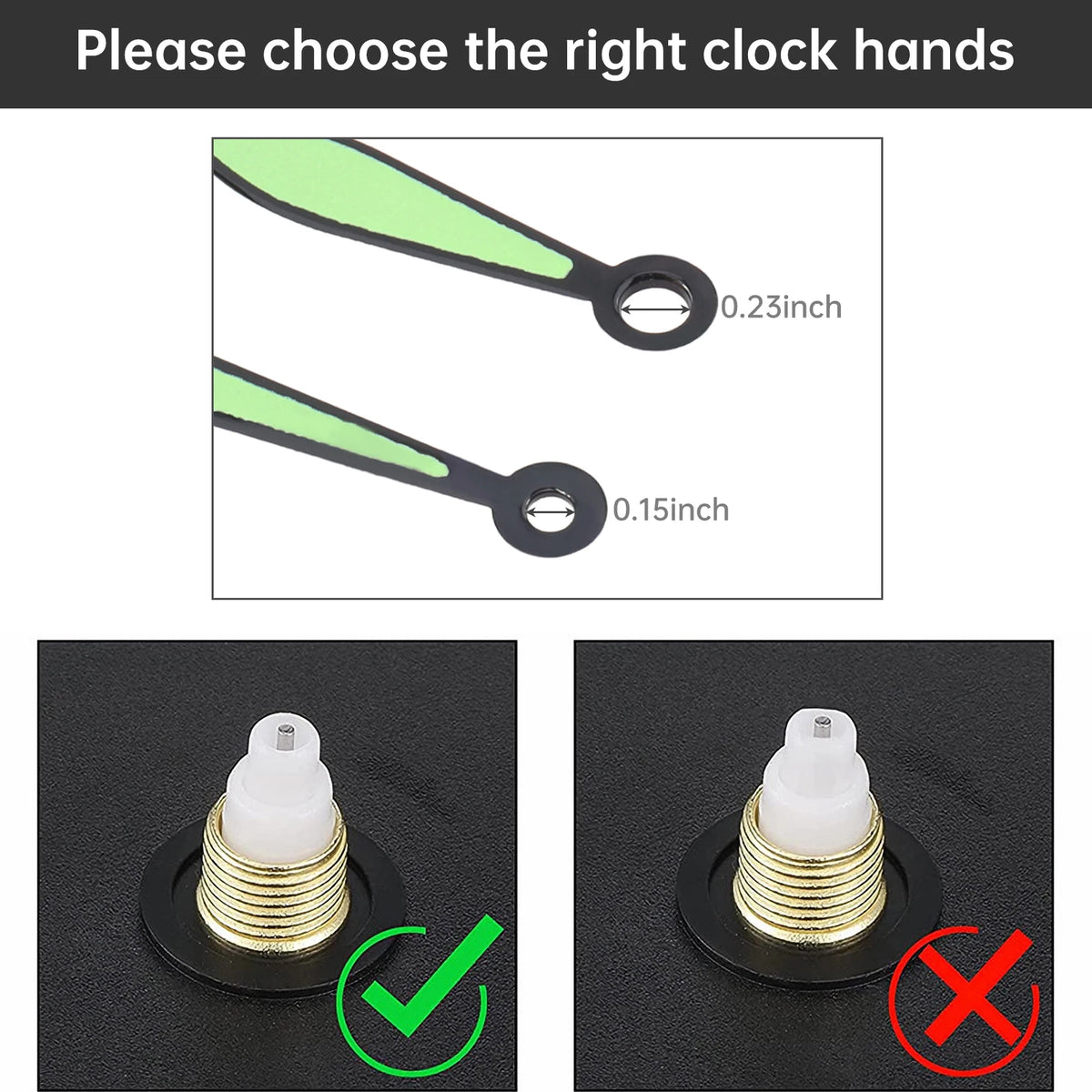 aiguilles montre vert clair noir blanc lisses modernes horloges murales remplacement bricolage quartz