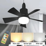 ventilateur moderne lampe led télécommande variateur intensité noir blanc minimaliste