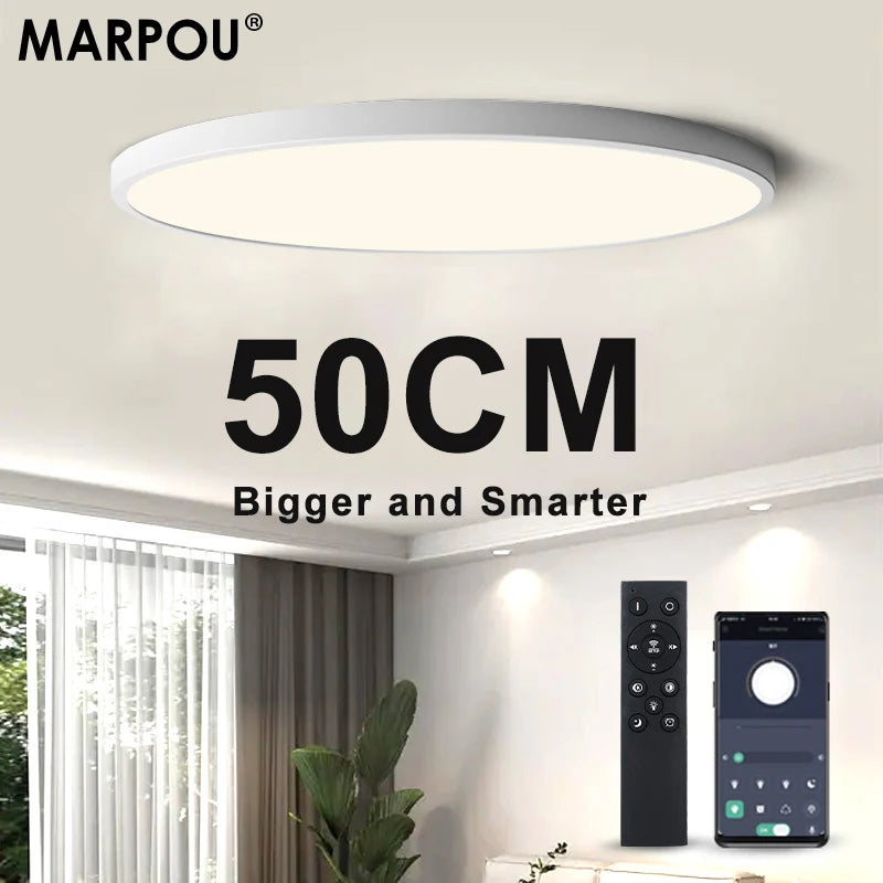 lampe led moderne blanc télécommande application 50cm diamètre 2000 82000lm