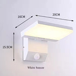 lampe murale détecteur mouvement noir moderne led ip65 étanche 2492000lm 110240v
