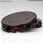 support bois marron sculpté motifs floraux artisanal objets decoratifs standalone deco marron floral