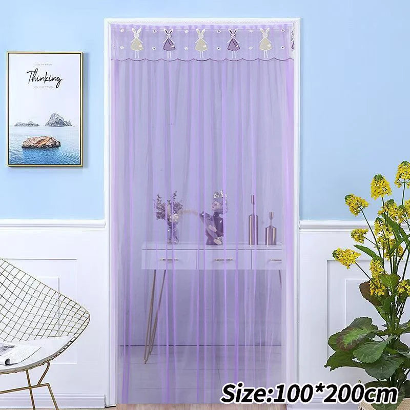 rideau moderne violet rose bleu clair brodé transparent chambre salon