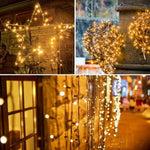 guirlande lumineuse solaire dorées clips noir moderne décoration extérieure ip65 pvc led festive jardin