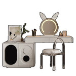 meuble maquillage blanc moderne plateau tabouret vase bouteilles parfum écologique bois.storage minimaliste