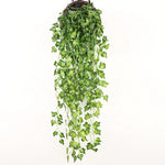plantes artificielles suspendues feuilles vertes modernes décoratives extérieures accrochées ovales veinées opaques vivantes