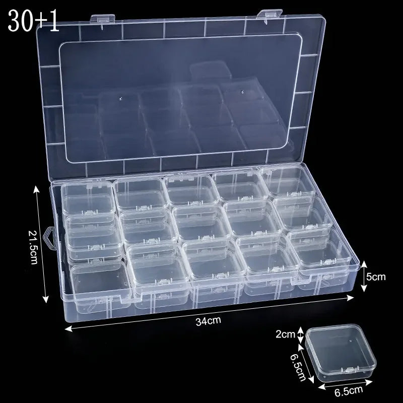 boîtes rangement transparentes modernes bijoux 30 miniatures incluses grande boîte pratique portative