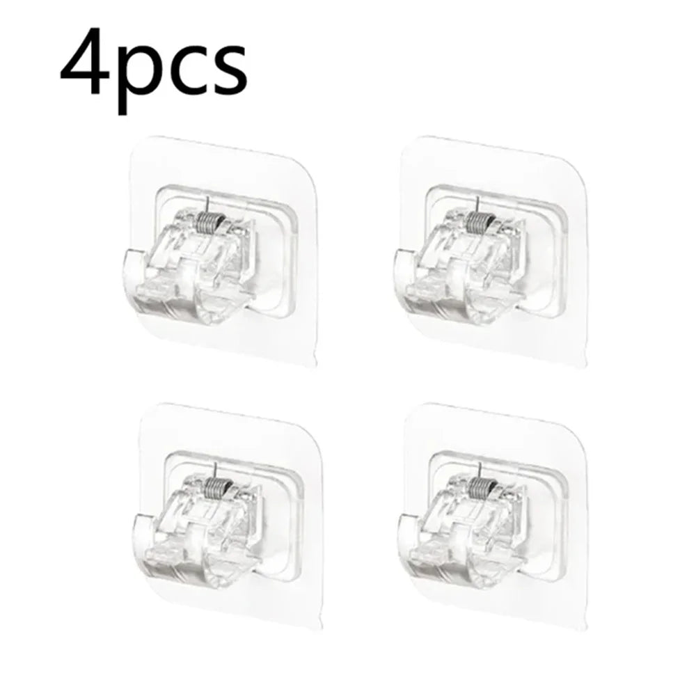 crochet adhésif transparent moderne tige rangement clip rideau support mural sans motif clips vêtements