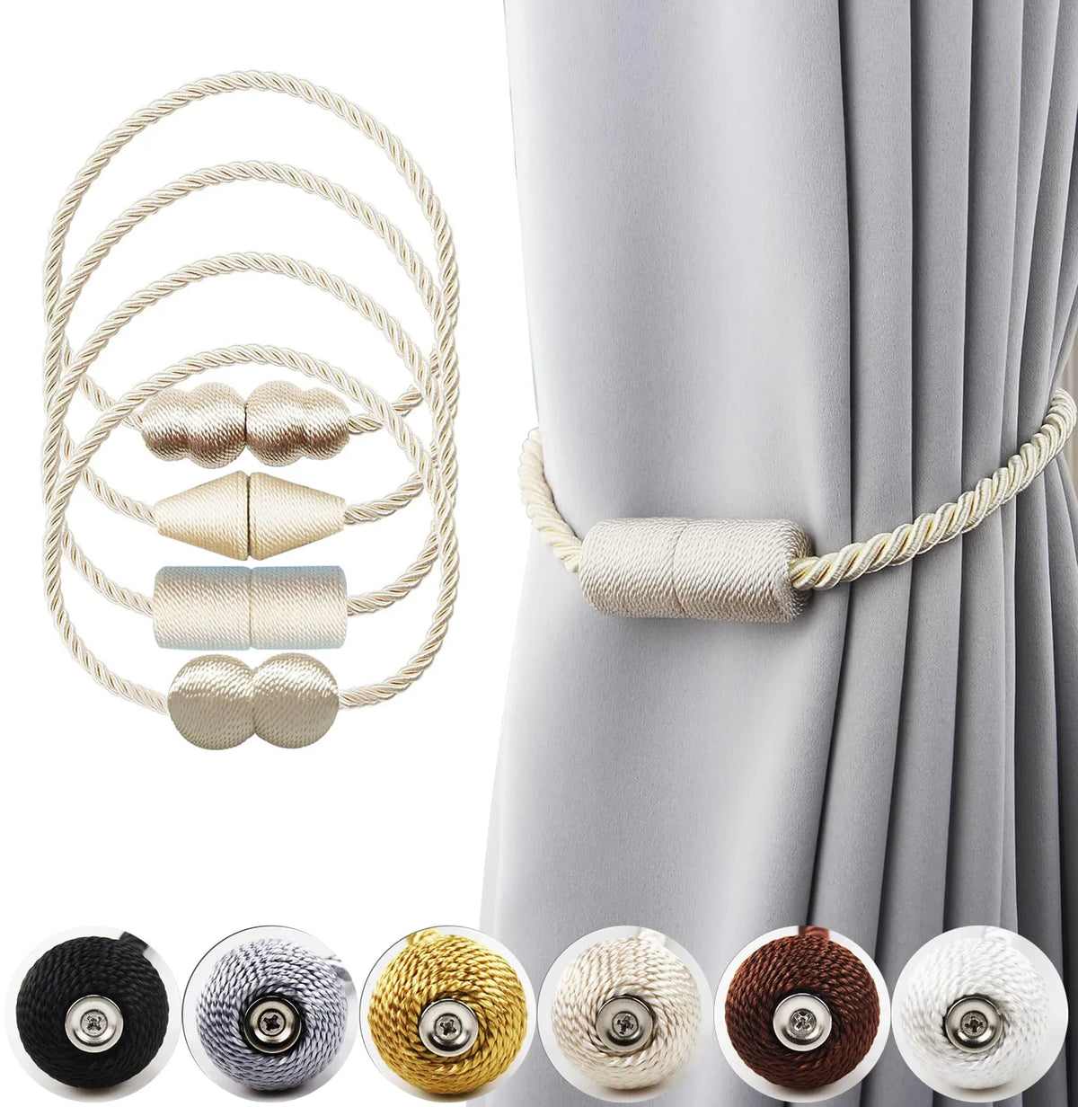 anneaux rideau modernes vis rideaux polonais minimaliste couleur beige noir