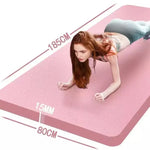 tapis yoga rose clair rayures horizontales moderne 185cm 80cm 15mm