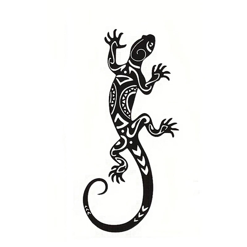 décoration murale lézard noir géométrique art contemporain métal fixations invisibles