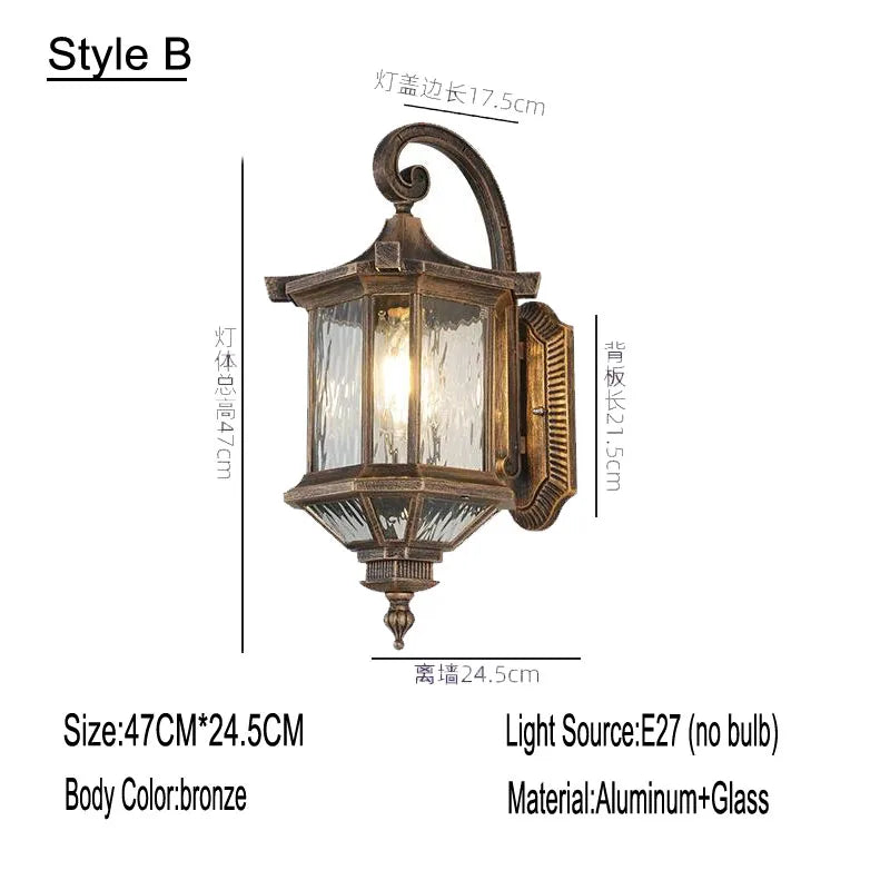 applique murale led noir bronze verre texturé classique vintage éclairage maison fixations e27