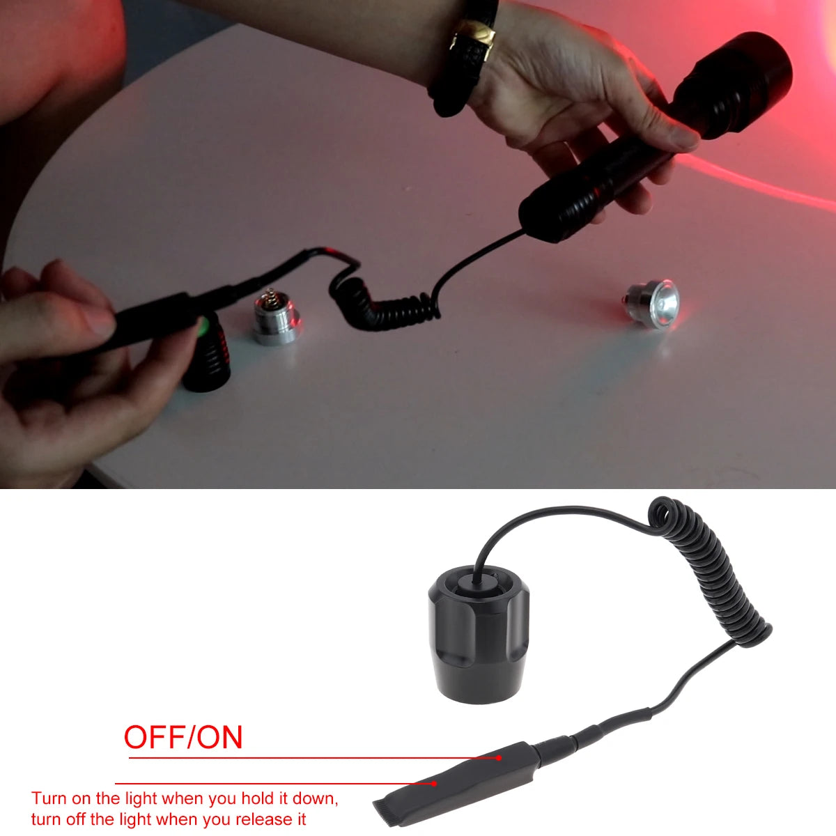 lampe torche noire led zoomable résistante 10w 1000 lumens texturée moderne 200 500mètres
