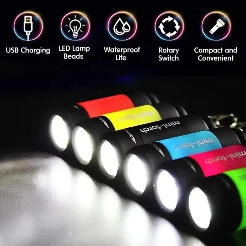 torche led rechargeable usb portable annuaire cle moderne rouge noir