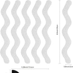 autocollants antidérapants blancs ondulés modernes adhésifs douche baignoire sécurité pvc opaques 134cm 2cm