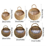 panier suspendu marron clair tressé rustique plante artificielle mur maisonDecoration