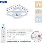 ventilateur plafonnier moderne blanc strass télécommande led vitesses minuterie lumières