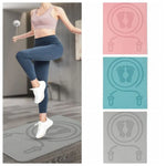 tapis sport yoga tpe antidérapant motif pieds corde sauter moderne rose bleu gris