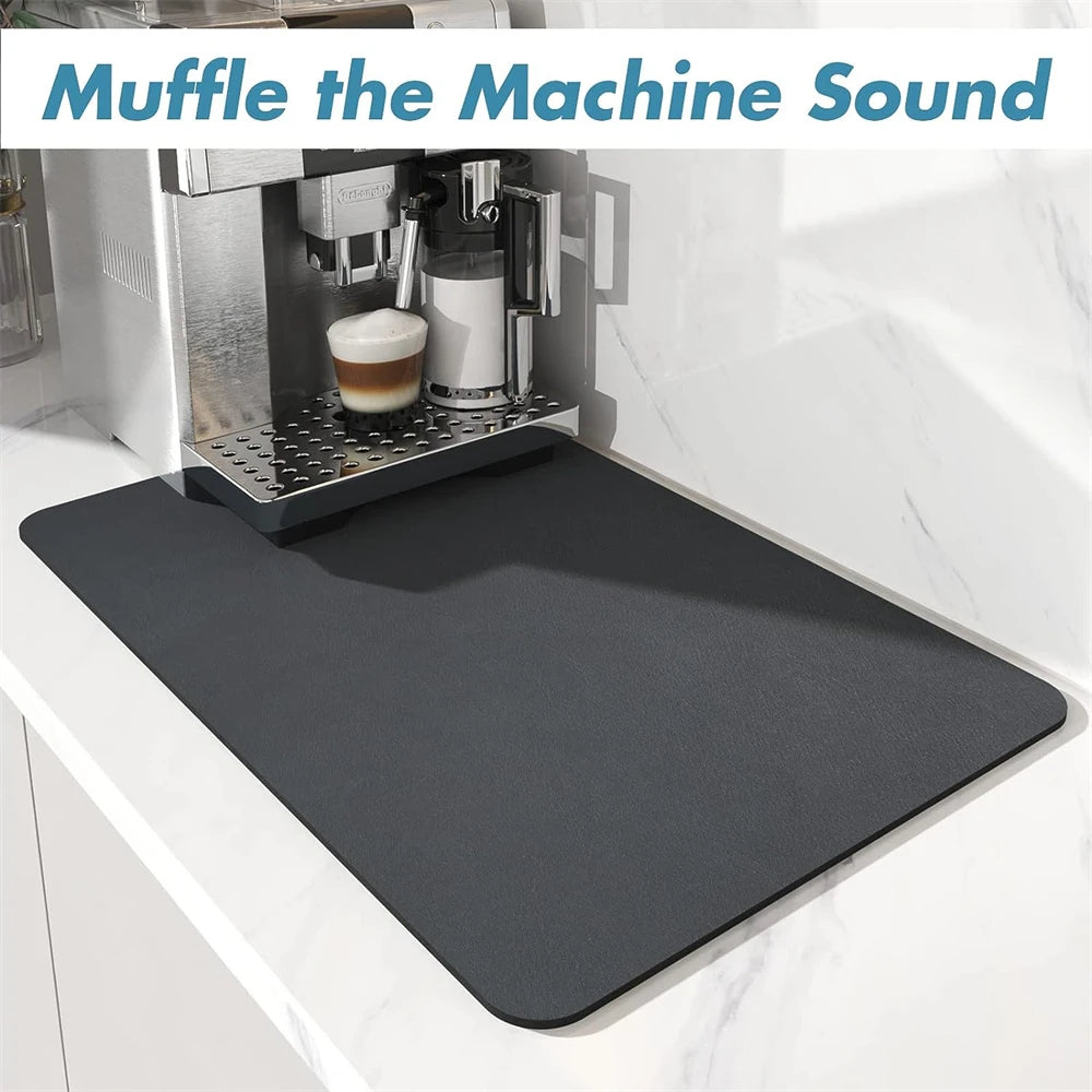 tapis cuisine absorbant motif marbre noir doré séchage vaisselle salle bain