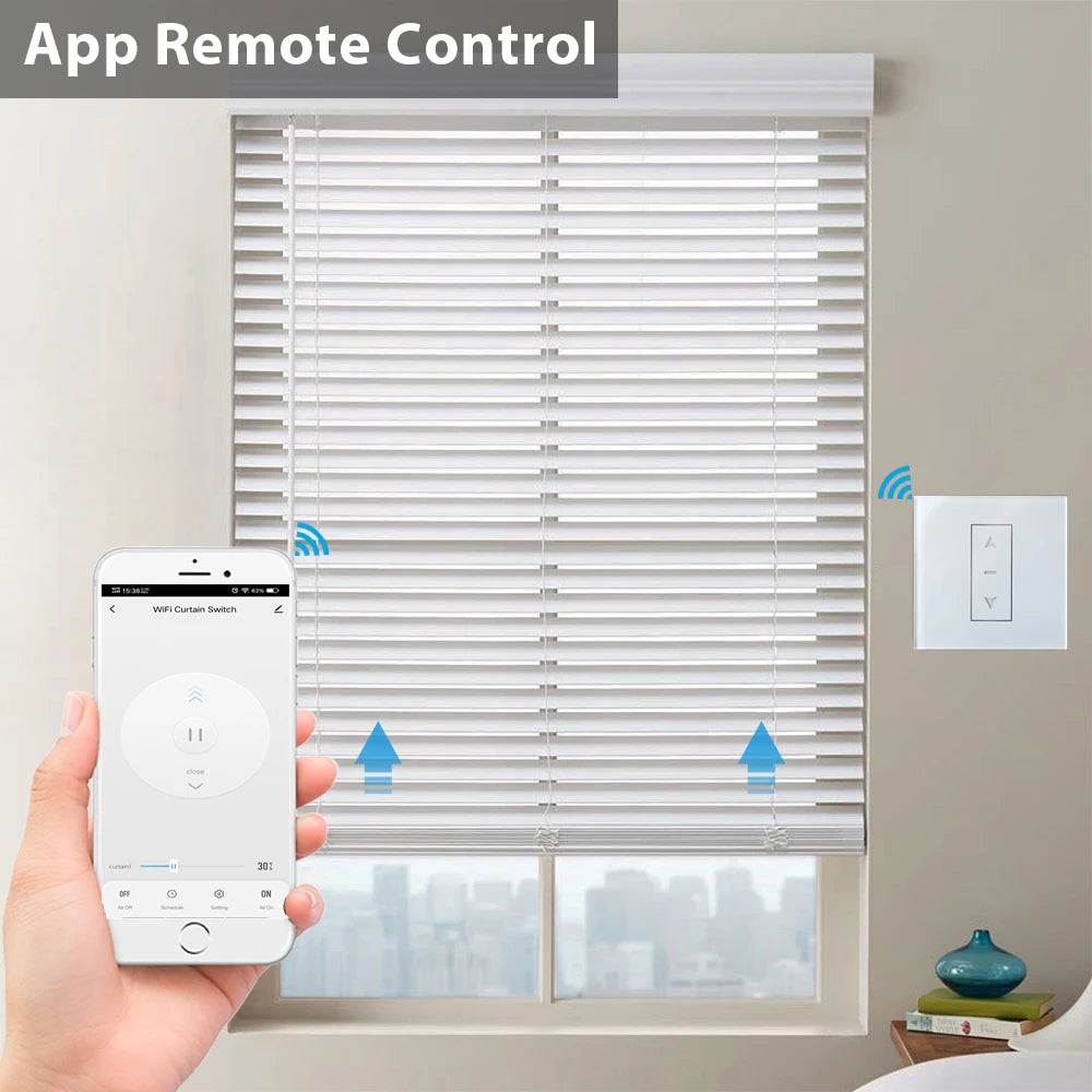 stores électriques blancs moderne commutateur intelligent controle application wifi alexa google siri