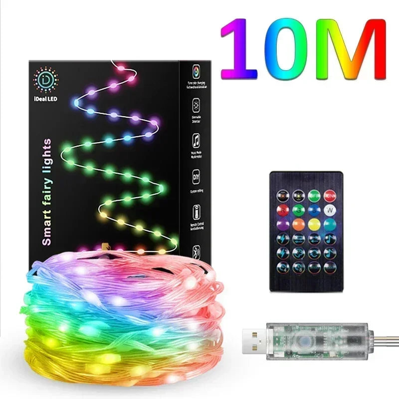 guirlande led multicolore bluetooth noel decoration diy partie exterieur maison