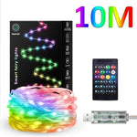 guirlande led multicolore bluetooth noel decoration diy partie exterieur maison