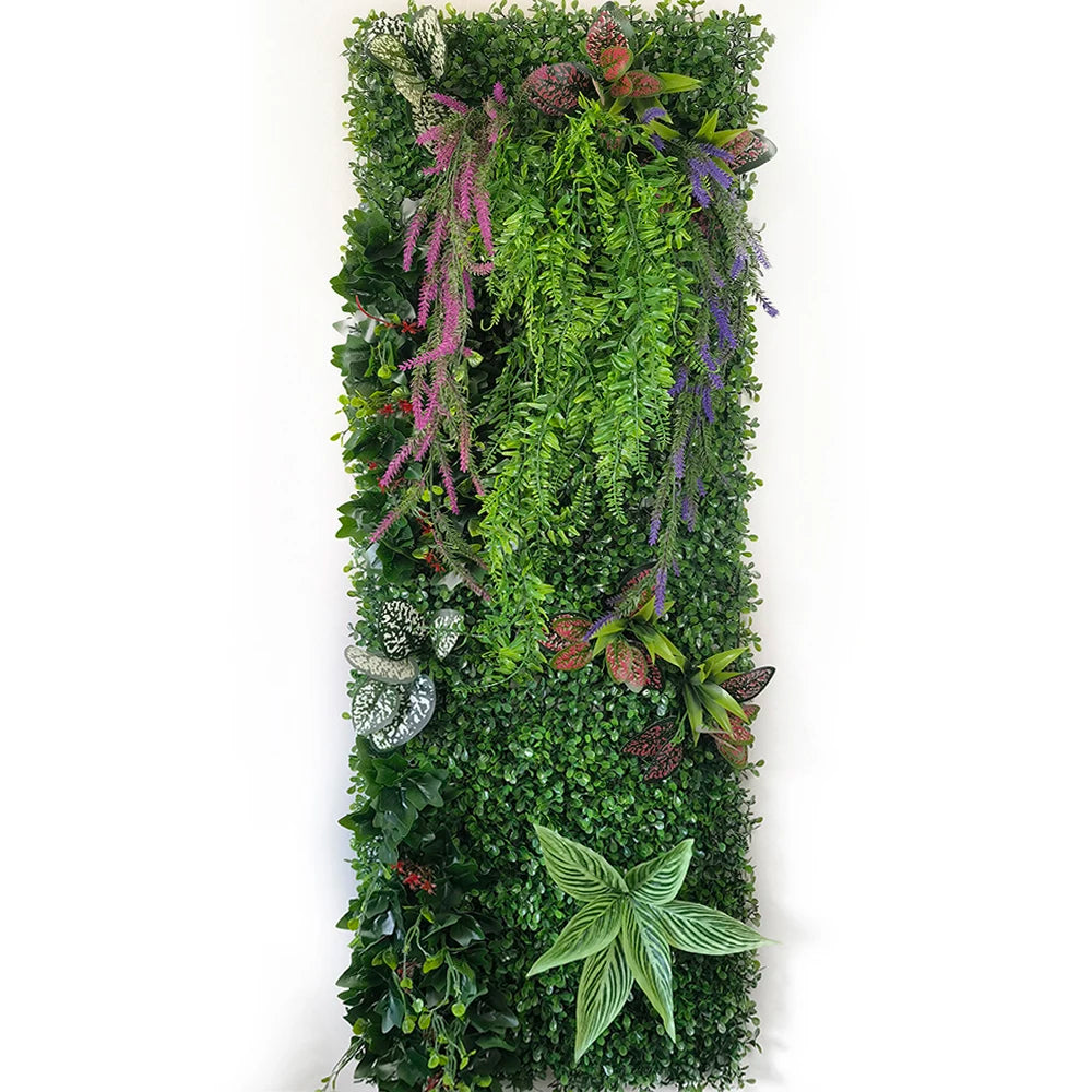 panneau végétal mural plante artificielle herbe décorative jardin extérieur moderne vert rouge blanc