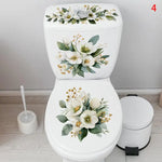 cache wc adhésif floral fleurs papillons blanc vert bleu rose violet mignon 30cmx59cm