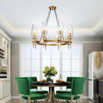 chandelier led verre transparent moderne or noir salon chambre villa