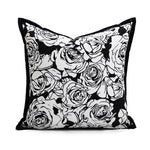 housse coussin décorative carrée motif noir blanc moderne canapé salon maison
