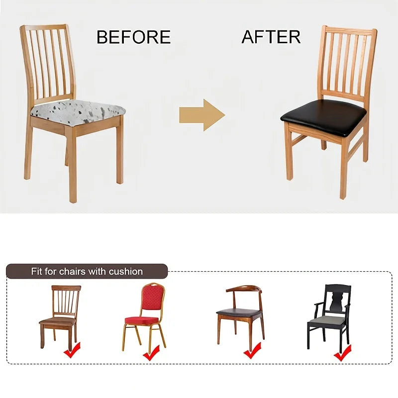 housse siège chaise moderne simili cuir texturé noir blanc beige orange bleu marron gris