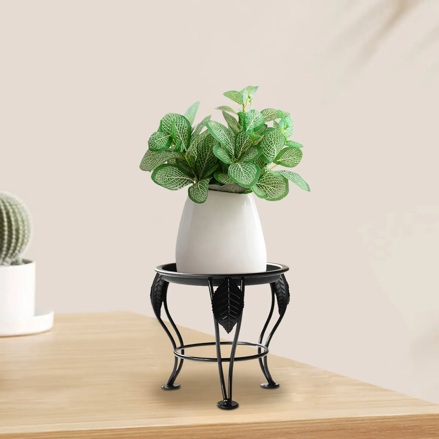 Support multifonction avec pot de fleur en métal