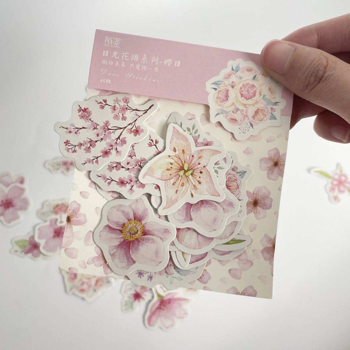 sticker fleur rose blanc violet bleu jaune scrapbooking journal intime papeterie decorative planificateur aesthetic