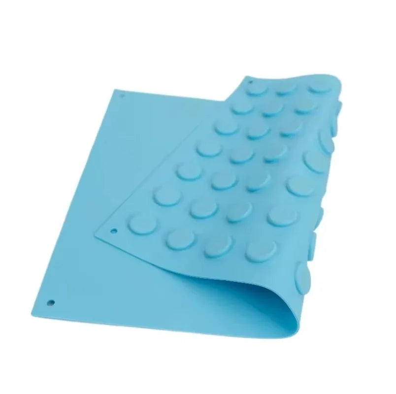 tapis bain bleu clair moderne rondelles relief réutilisable stérilisation haute température