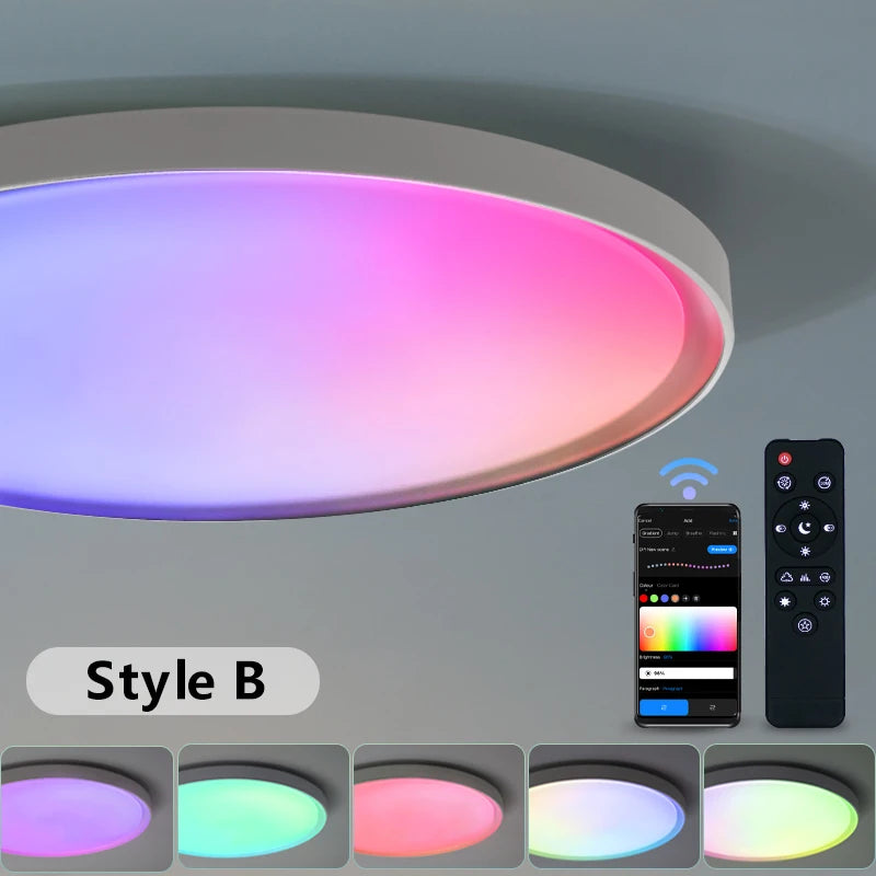 lampe intelligente blanc moderne flux lumineux variable télécommande application mobile