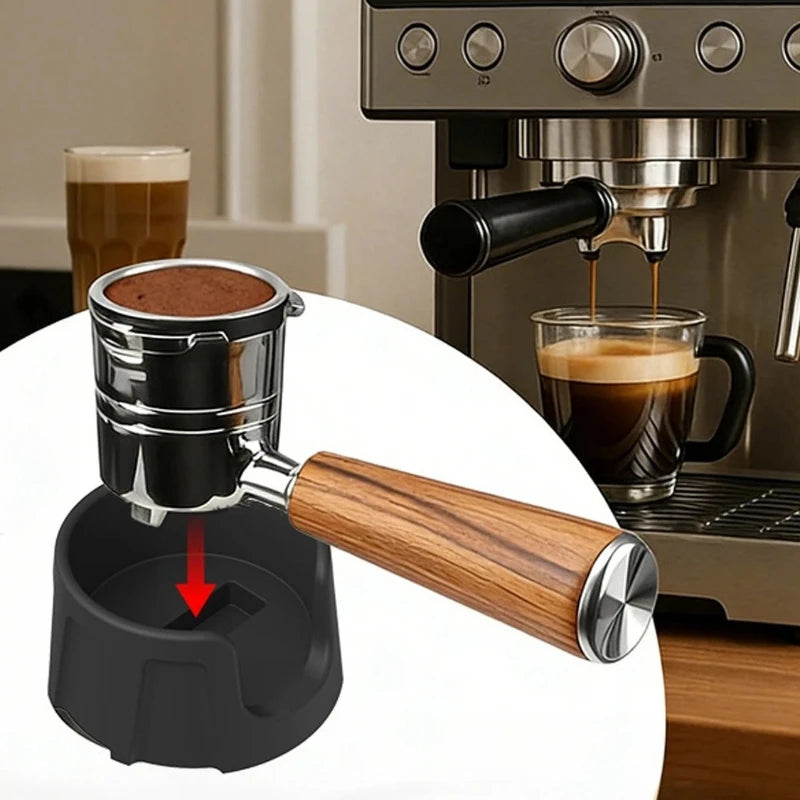 tapis silicone antidérapant espresso compactage broyage assistance préparation noir moderne fonctionnel