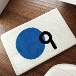 tapis moderne rectangle couleurs vives cercles cerises texte living room bedroom