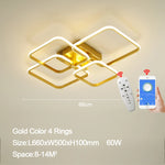 Lampe LED moderne or blanc géométrique simple télécommande app minimaliste 2000 82000 lumens