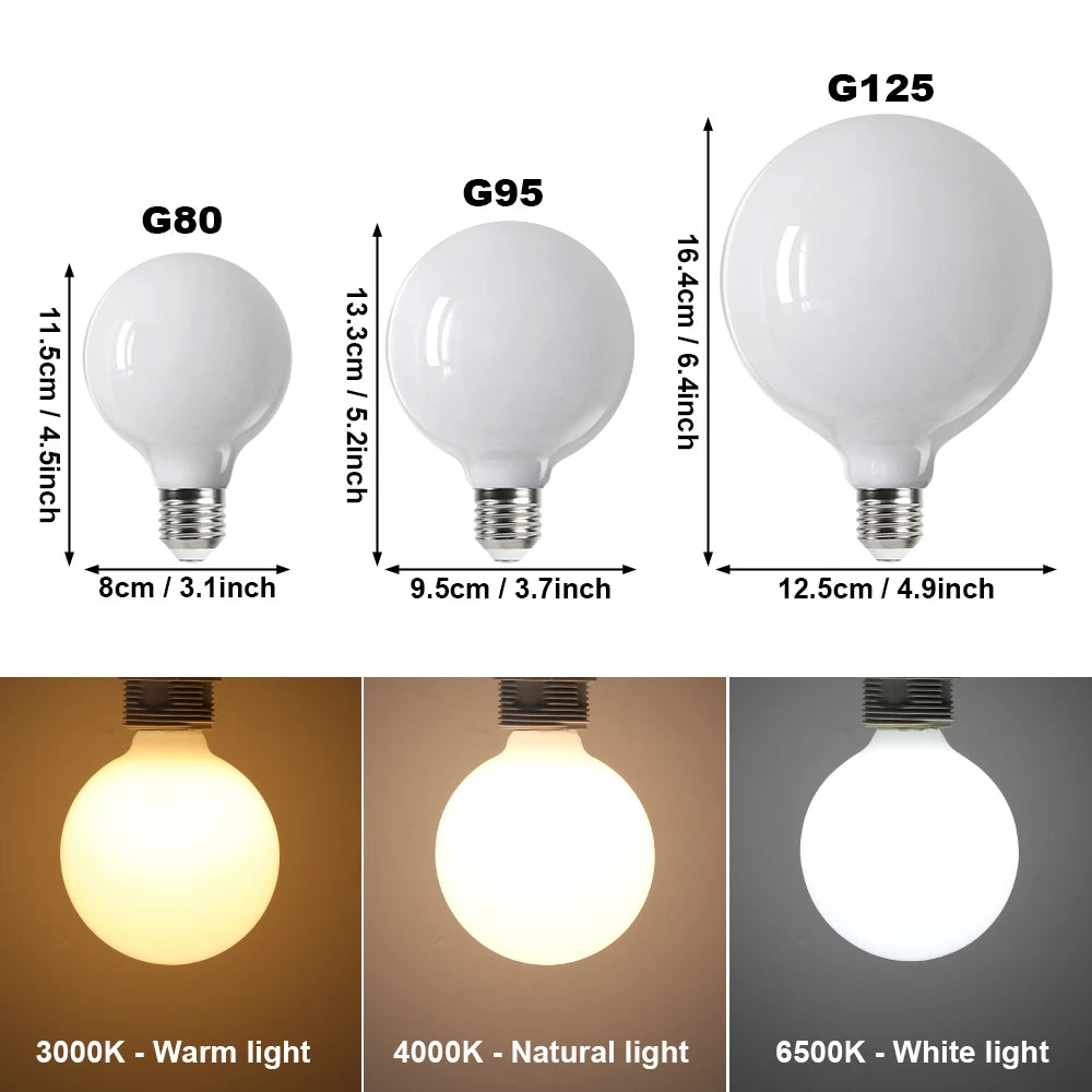 Ampoule LED E27 blanc froid chaud globe sphérique moderne 30000h 249 2000 lumens G80