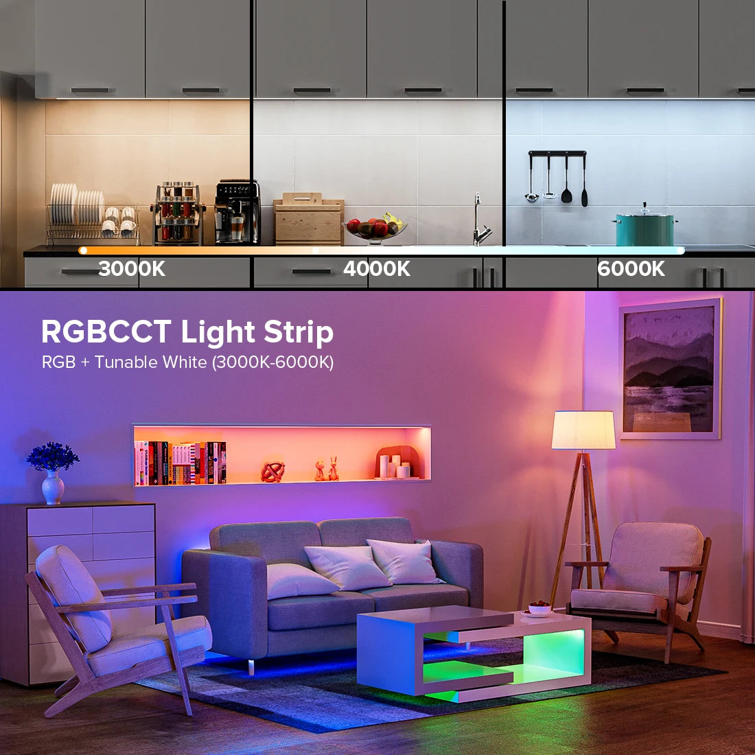 ruban led blanc orange vert bleu beige adhésif moderne 840leds 960leds ip30 ip66